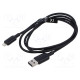 Cable USB 2.0 Apple Lightning plug,USB A plug nickel plated