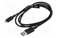 Cable USB 2.0 Apple Lightning plug,USB A plug nickel plated