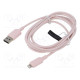Cable USB 2.0 Apple Lightning plug,USB A plug nickel plated