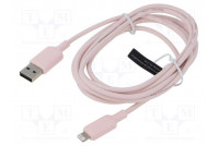Cable USB 2.0 Apple Lightning plug,USB A plug nickel plated