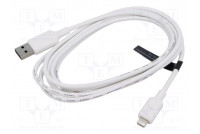Cable USB 2.0 Apple Lightning plug,USB A plug nickel plated