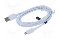 Cable USB 2.0 Apple Lightning plug,USB A plug nickel plated