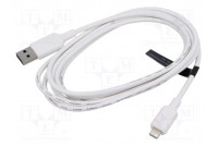Cable USB 2.0 Apple Lightning plug,USB A plug nickel plated