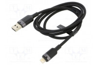 Cable USB 2.0 Apple Lightning plug,USB A plug nickel plated