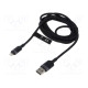 Cable USB 2.0 Apple Lightning plug,USB A plug nickel plated