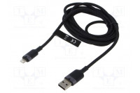 Cable USB 2.0 Apple Lightning plug,USB A plug nickel plated