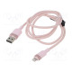 Cable USB 2.0 Apple Lightning plug,USB A plug nickel plated