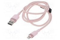 Cable USB 2.0 Apple Lightning plug,USB A plug nickel plated