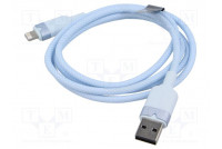 Cable USB 2.0 Apple Lightning plug,USB A plug nickel plated