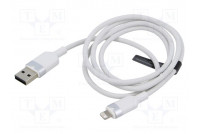Cable USB 2.0 Apple Lightning plug,USB A plug nickel plated