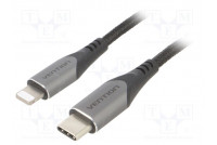 Cable USB 2.0 Apple Lightning plug,USB C plug 1.5m black