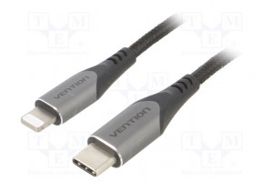 Cable USB 2.0 Apple Lightning plug,USB C plug 1.5m black
