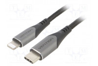 Cable USB 2.0 Apple Lightning plug,USB C plug 1m black 3A
