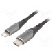 Cable USB 2.0 Apple Lightning plug,USB C plug 2m black 3A