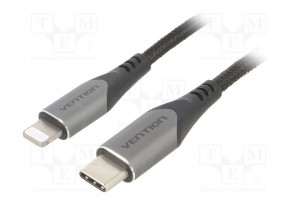 Cable USB 2.0 Apple Lightning plug,USB C plug 2m black 3A