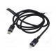 Cable USB 2.0 Apple Lightning plug,USB C plug nickel plated