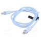Cable USB 2.0 Apple Lightning plug,USB C plug nickel plated