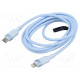 Cable USB 2.0 Apple Lightning plug,USB C plug nickel plated