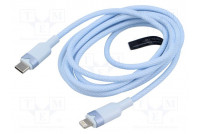 Cable USB 2.0 Apple Lightning plug,USB C plug nickel plated