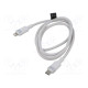 Cable USB 2.0 Apple Lightning plug,USB C plug nickel plated