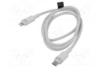Cable USB 2.0 Apple Lightning plug,USB C plug nickel plated