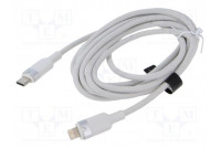 Cable USB 2.0 Apple Lightning plug,USB C plug nickel plated