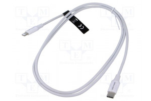 Cable USB 2.0 Apple Lightning plug,USB C plug nickel plated