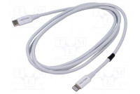 Cable USB 2.0 Apple Lightning plug,USB C plug nickel plated