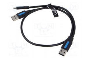 Kaapeli USB 2.0 USB A-pistoke x2,USB C pistoke nikkelöity