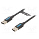 Cable USB 2.0 USB A plug,both sides nickel plated 0.25m PVC