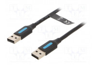 Kaapeli USB 2.0 USB A pistoke,molemmin puolin nikkelöity