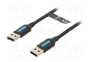 Cable USB 2.0 USB A plug,both sides nickel plated 0.25m PVC