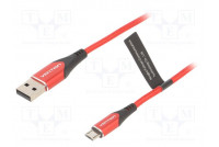 Kaapeli USB 2.0 USB A pistoke,USB B mikropistoke 1,5m 3A