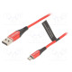 Cable USB 2.0 USB A plug,USB B micro plug 1m red 480Mbps
