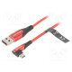 Kaapeli USB 2.0 2m punainen Lanka: Cu,tinatut 480Mbps 2A
