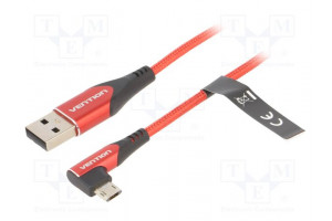 Cable USB 2.0 USB A plug,USB B micro reversible angled plug