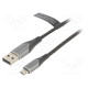 Kaapeli USB 2.0 1,5m musta Lanka: Cu,tinatut 480Mbps 2A