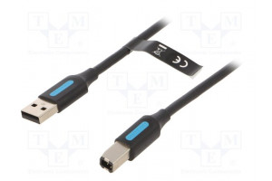 Kaapeli USB 2.0 USB A pistoke,USB B pistoke nikkelöity 0,5m