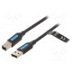 Cable USB 2.0 USB A plug,USB B plug nickel plated 1.5m black