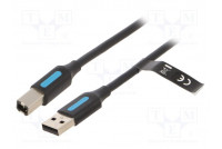 Kaapeli USB 2.0 USB A pistoke,USB B pistoke nikkelöity 1,5m