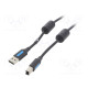 Cable USB 2.0 USB A plug,USB B plug nickel plated 10m black