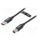 Kaapeli USB 2.0 USB A pistoke,USB B pistoke nikkelöity 1m