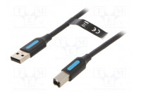Kaapeli USB 2.0 USB A pistoke,USB B pistoke nikkelöity 2m