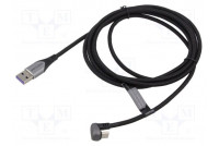 Kaapeli USB 2.0 USB A pistoke,USB C kulmaliitin nikkelöity