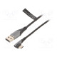 Kaapeli USB 2.0 USB A pistoke,USB C kulmaliitin nikkelöity