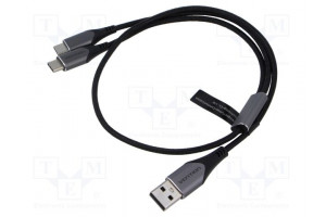 Cable USB 2.0 USB A plug,USB C plug x2 nickel plated 1m 60W