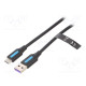 Kaapeli USB 2.0 USB A pistoke,USB C pistoke 3m musta 480Mbps