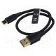 Cable USB 2.0 USB A plug,USB C plug gold-plated 0.25m black