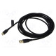 Cable USB 2.0 USB A plug,USB C plug gold-plated 3m black