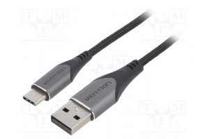 Kaapeli USB 2.0 USB A pistoke,USB C pistoke nikkelöity 0,25m